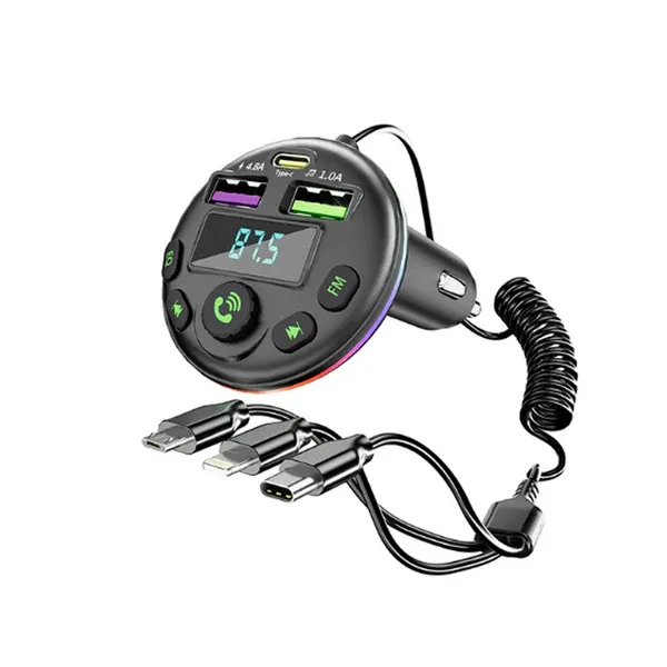 Car MP3 Bluetooth 5.0 FM Transmitter/Modulator with 3 Pin Charger