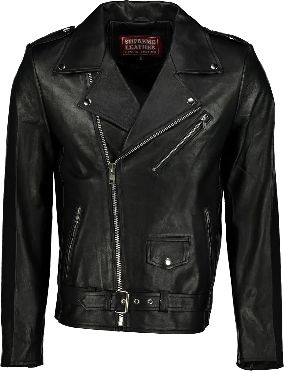 Men's Black Super Biker Nappa Leather Jacket
