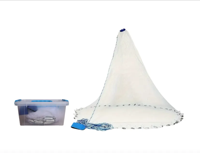 Casting Net Nylon With Lead Weight And A Container With A Handle