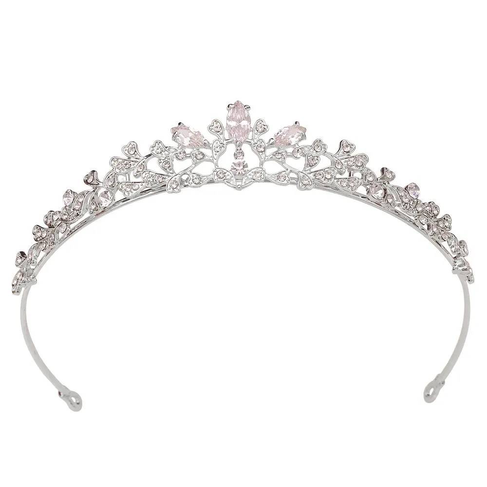 Elegant Rhinestone Bridal Tiara - Silver Crystal Princess Crown Headband