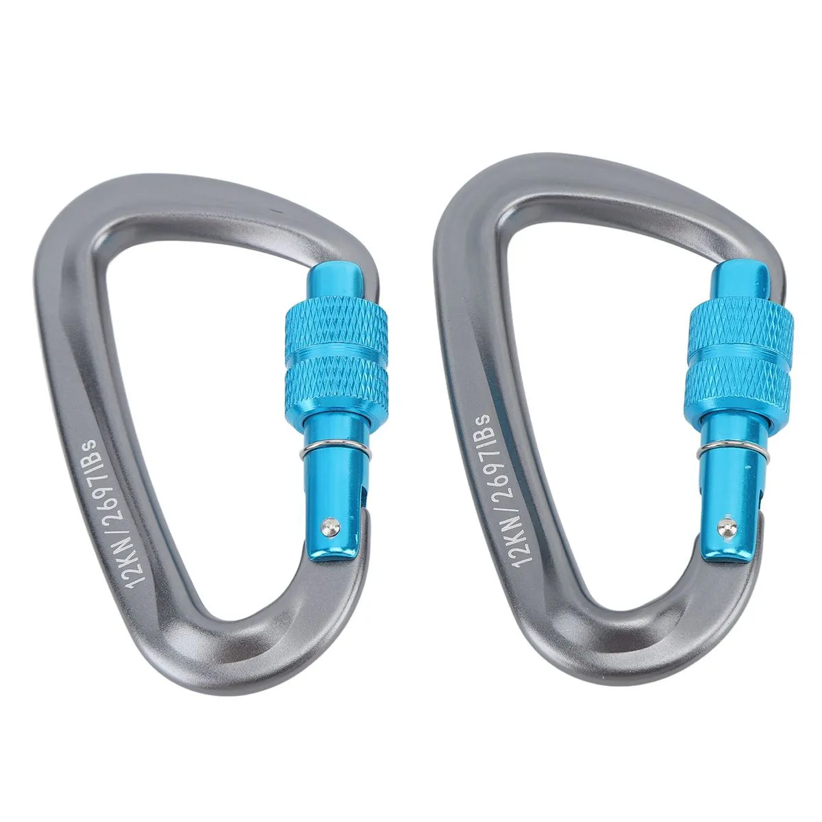 2 Pieces 12kN Auto-Locking Climbing Carabiners