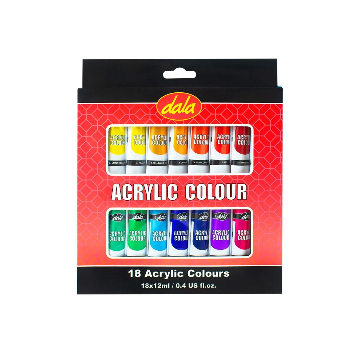 Dala Paint Set Acrylic Colour 18 X 12ml Tubes