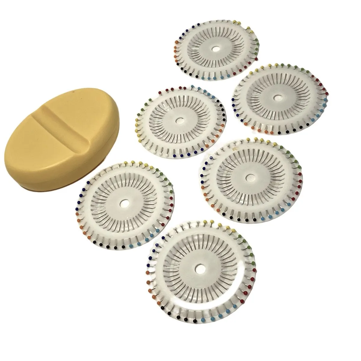 Magnetic pin holder with 240 glass head pins