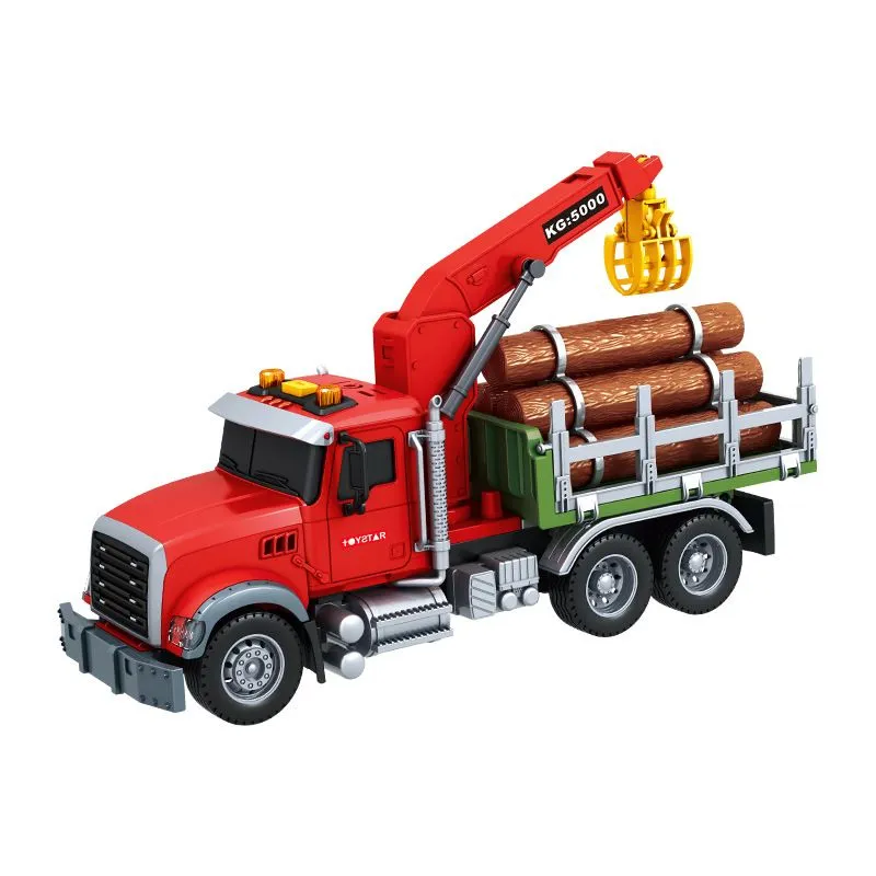 Simulated Timber Transport Crane Truck Toy With Lights and Sounds Boys Gift