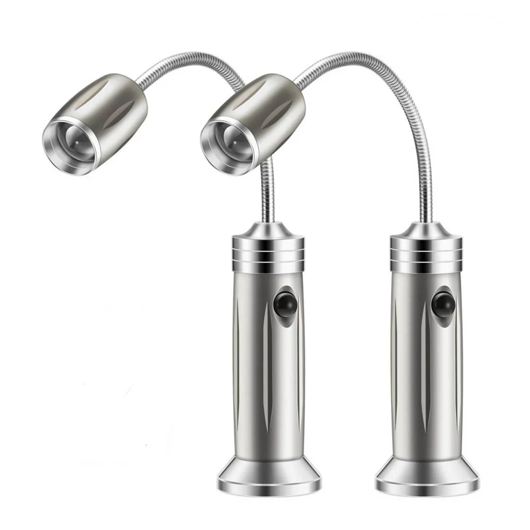 2 Pcs LED Braai Grill Lights Magnetic 360 Adjustable Bright BBQ Lamp