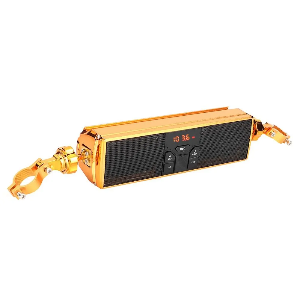 Motorcycle Handle Bar Audio System Golden Daily Use