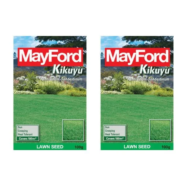MayFord Kikuyu Lawn Seed 100g - 2 Pack (200g Total)