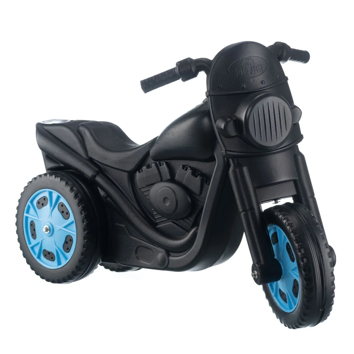 Kids Plastic Scooter Bike - Black Bike with Blue Hubcaps