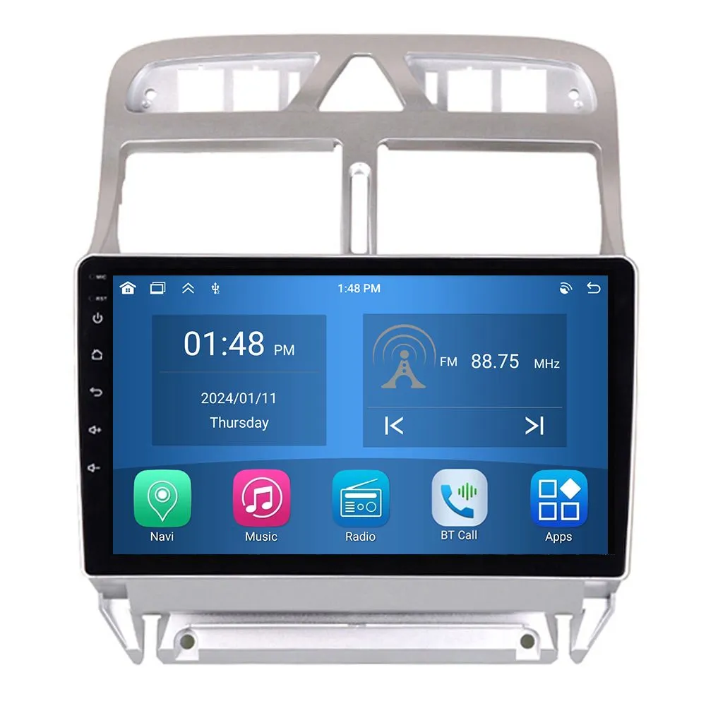 Car Radio Bluetooth CarPlay GPS Compatible with Peugeot 307