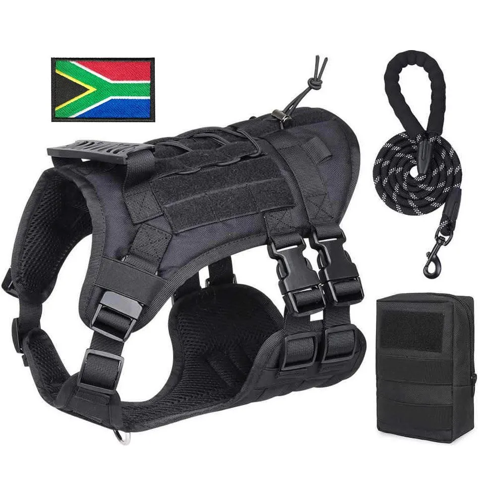 Dog Training Harness Set No Pull Tactical L - Black