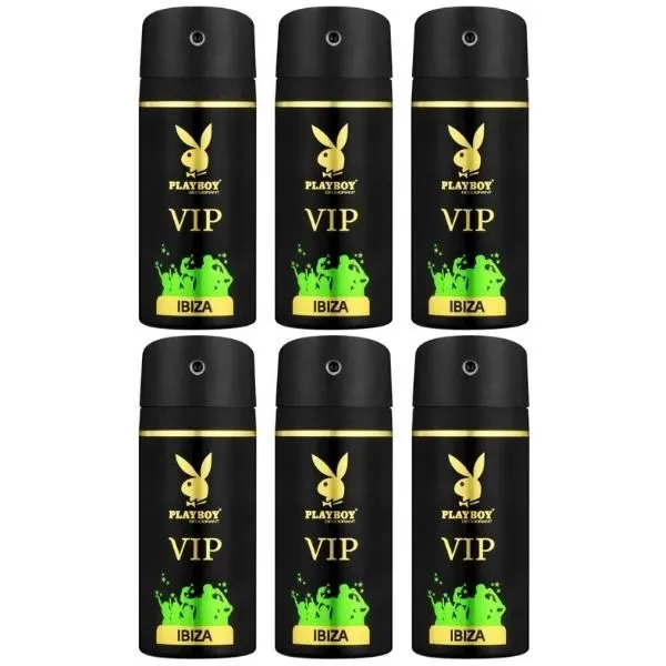 PlayBoy - Men Deodorant 150ml - VIP Ibiza - Pack of 6