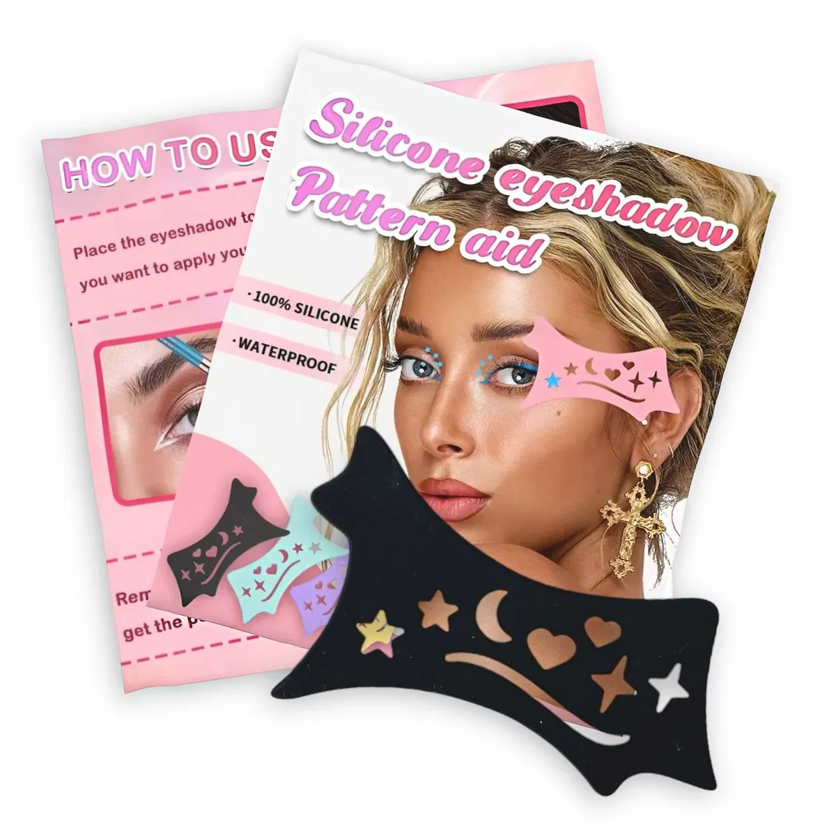 100% Silicone Eyeshadow/Eyeliner/Lipliner Stencil - Black