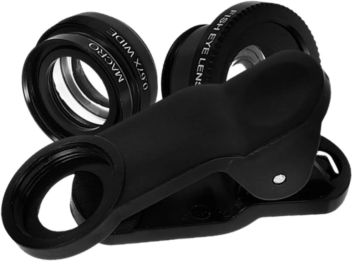 Universal 3 in 1 Phone Camera Lens Kit Clip Fisheye Wide Angle Macro