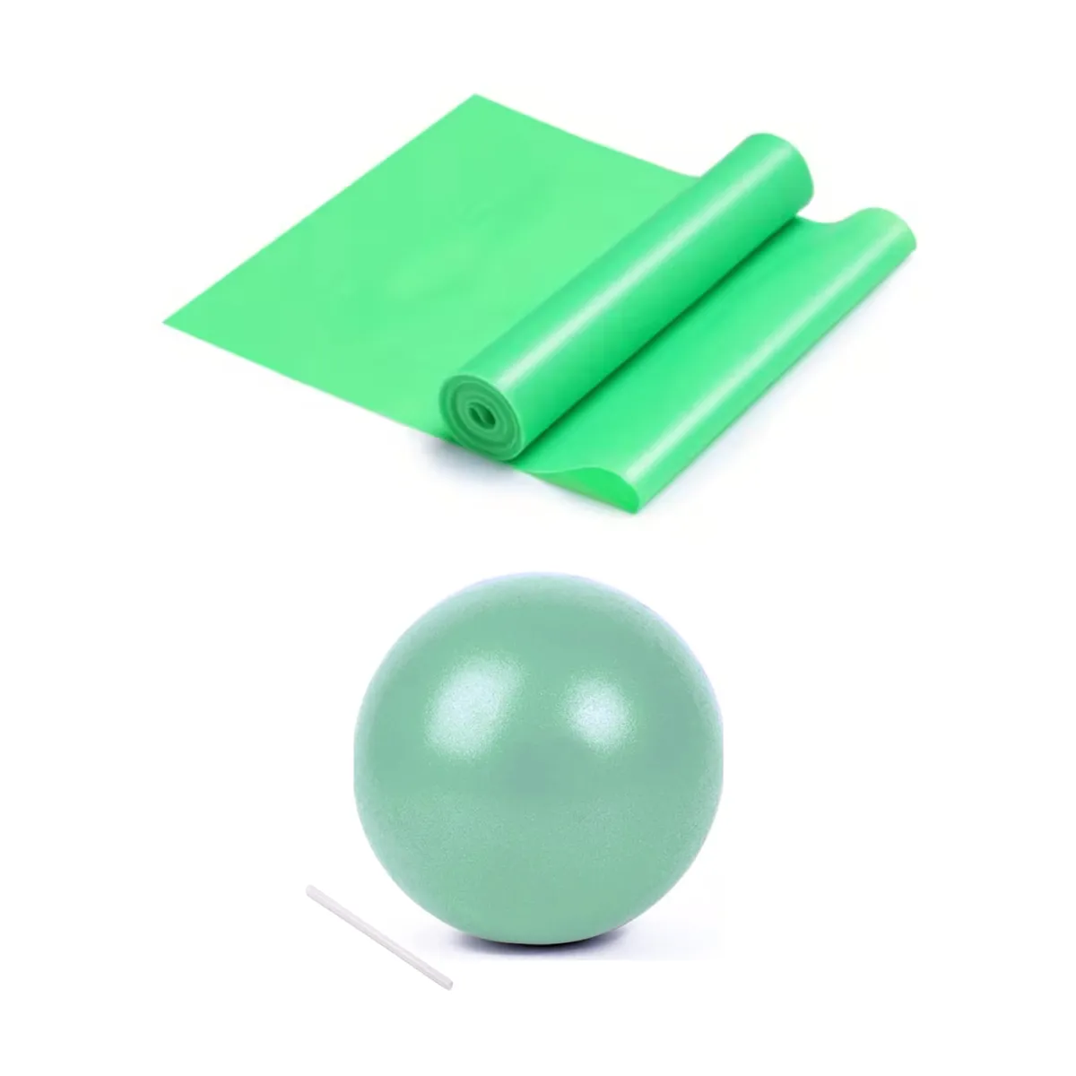Mini Inflatable Yoga & Pilates Ball with Resistance Band - Green