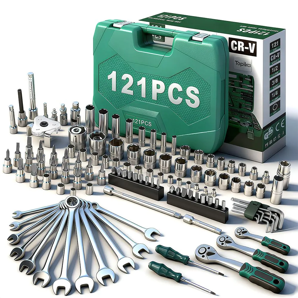 Topika 121 Pcs Wrench Socket Ratchet Set Industrial grade Vehicle Tools Kit