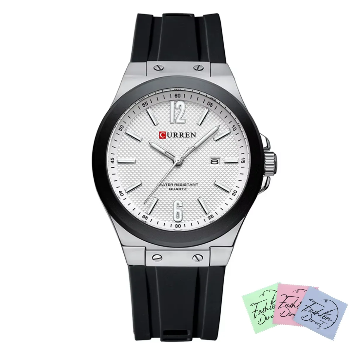 Curren - Men Silicone Strap Leisure Classic Watch - Silver