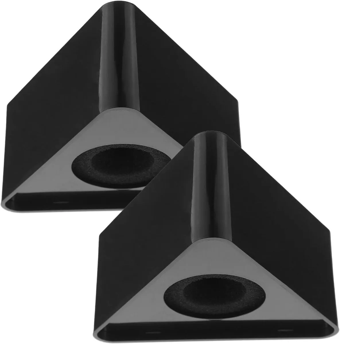 Black Triangle Microphone Logo Flags for Tabletop Mic Stand Interview Stud