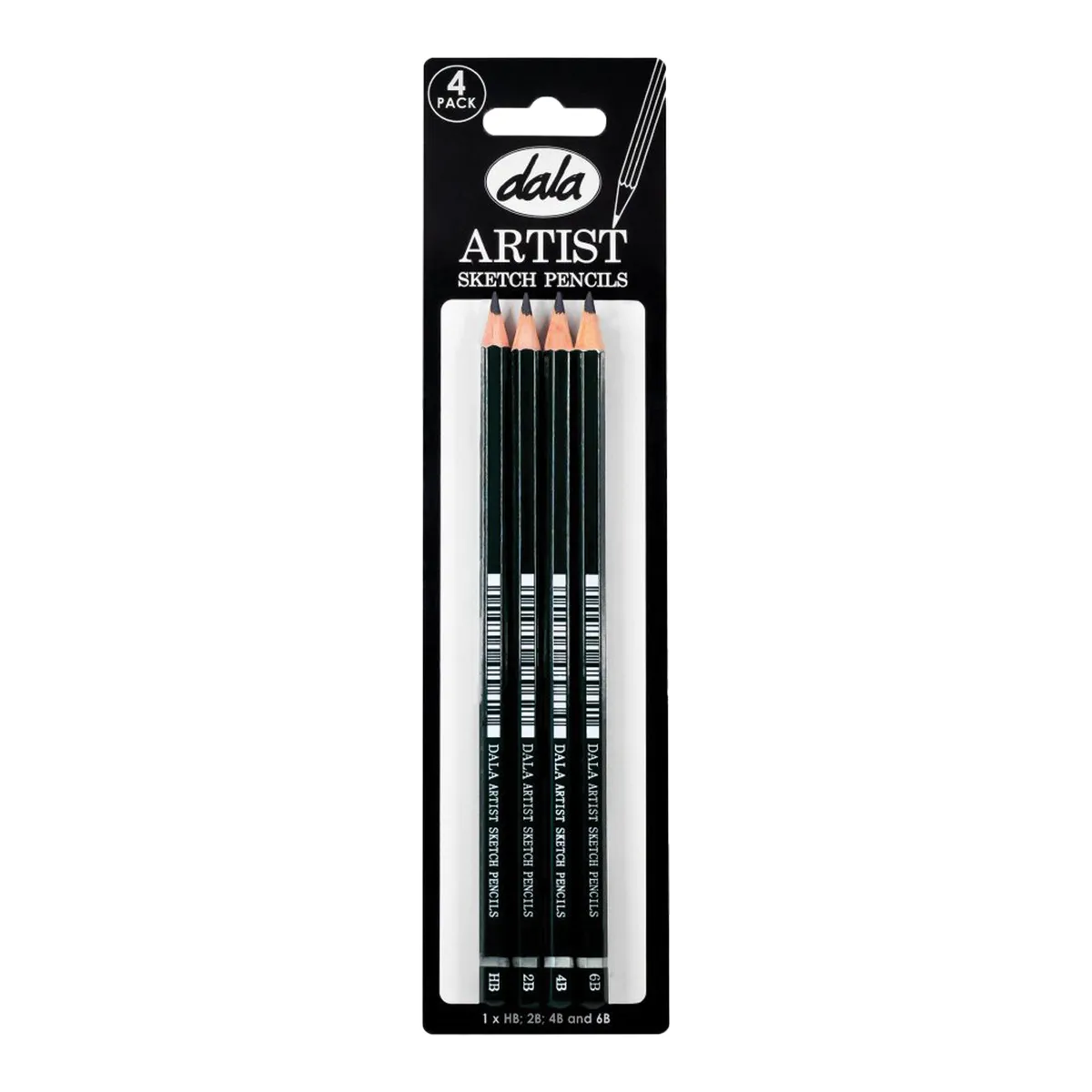 Dala 4 Piece Artist Sketch Pencils