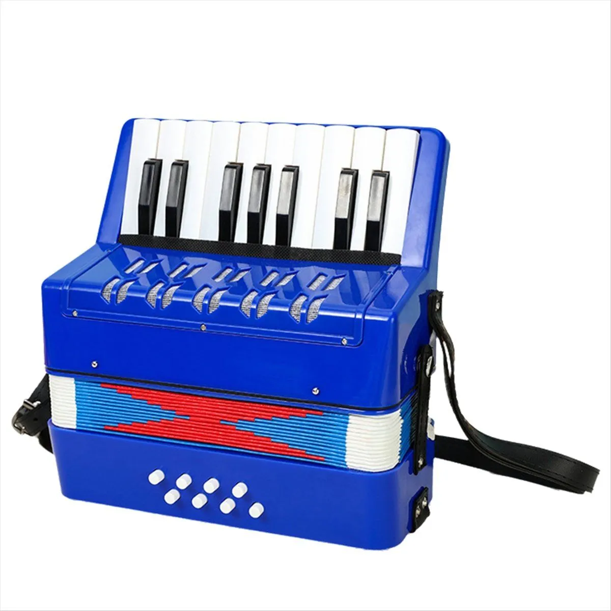 Blue 17 Keys 8 Bass Accordion Children's Musical Instrument