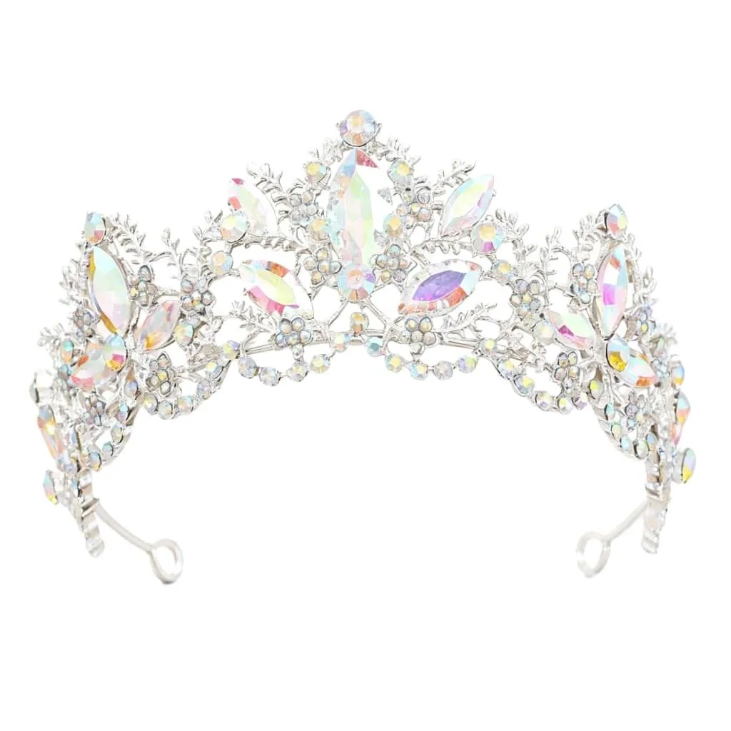 Girls' or Women's Crowned Crystal Headwear for Wedding - Silver