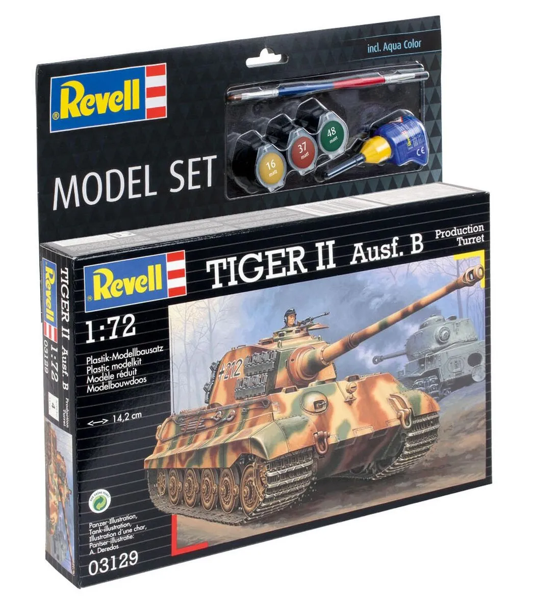 Revell 1/72 Tiger II Ausf. B Model Kit w/paints, Glue and Brush