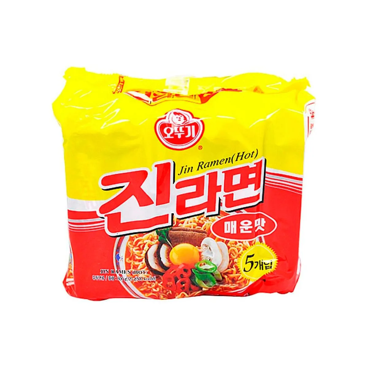 Ottogi Jin Ramen Spicy Noodle 120g – 5 Pack