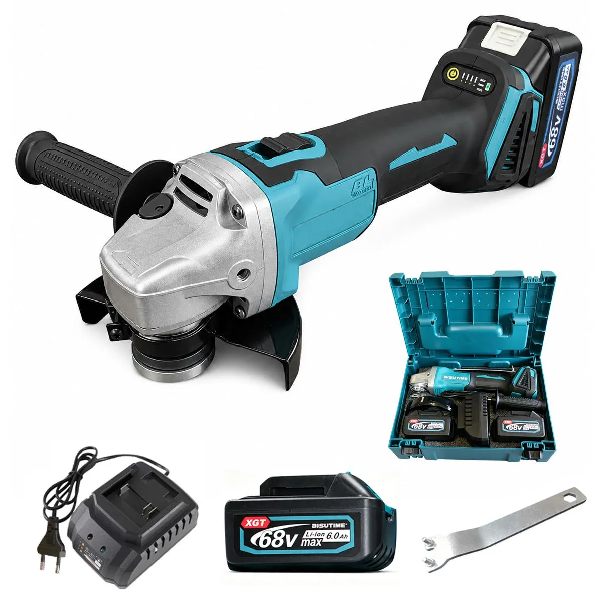 68V Angle Grinder With Rechargeable Battery, Angle Grinder Kit