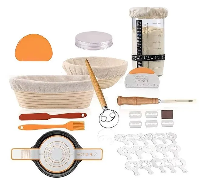 Bread Proofing Basket, Sourdough Starter Kit, Baking Supplies 35 Piece