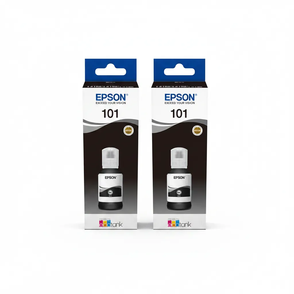 Epson Ecotank Black Ink Bottle 127ml - High Yield for EcoTank - 2 Pack
