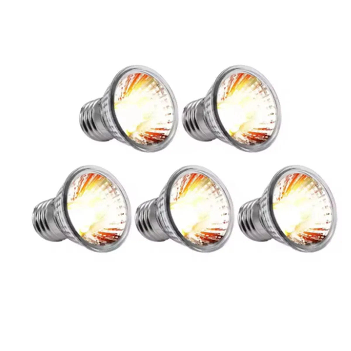 UVA+UVB Reptile Heating Light Bulb Basking UV Light Bulbs 50W 5Piece