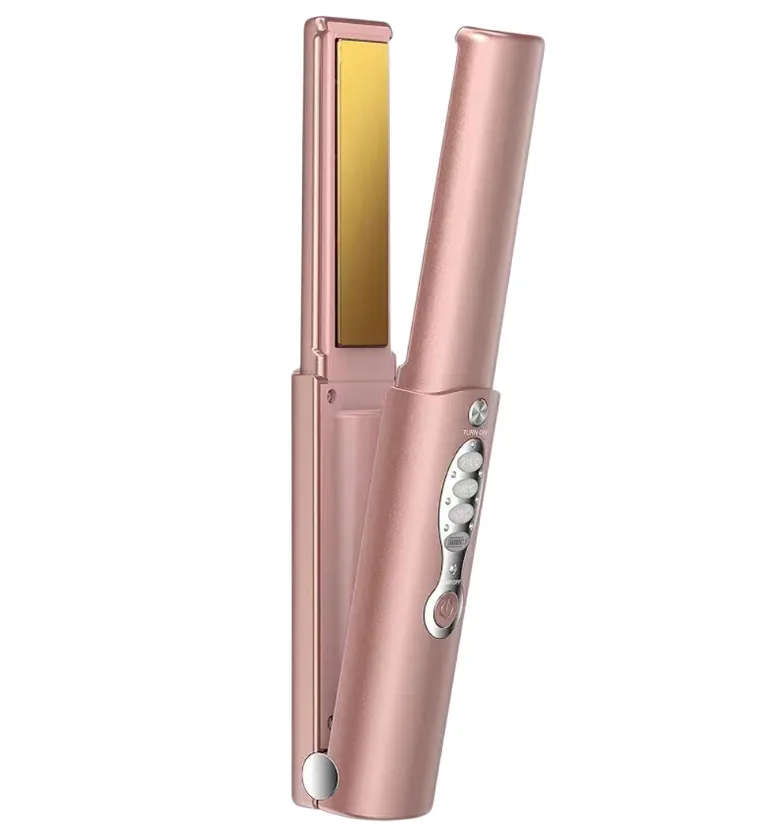 2-in-1 Hair Straightener, Can Be Used for Straightening/Curling Hair, Pink