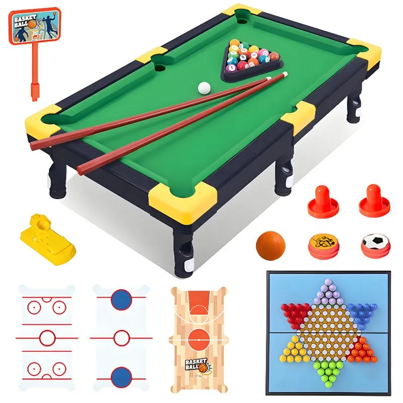 6 in 1 Mini Pool Table for Kids & Adults Table Top Game for Party