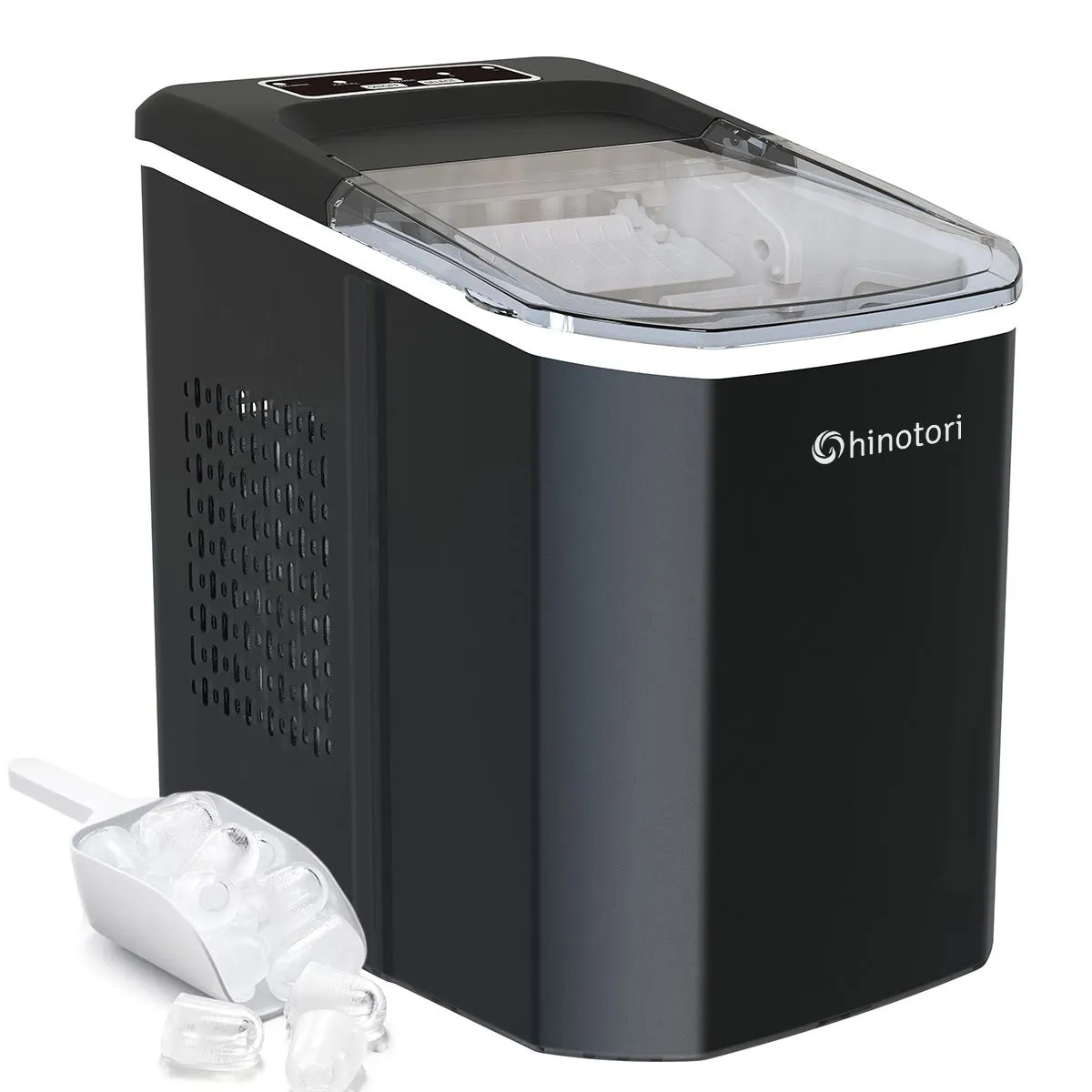 Counter-Top Ice-Maker 12kg Ice Maker Machine 8 Mins 9 Bullet Ice-Black