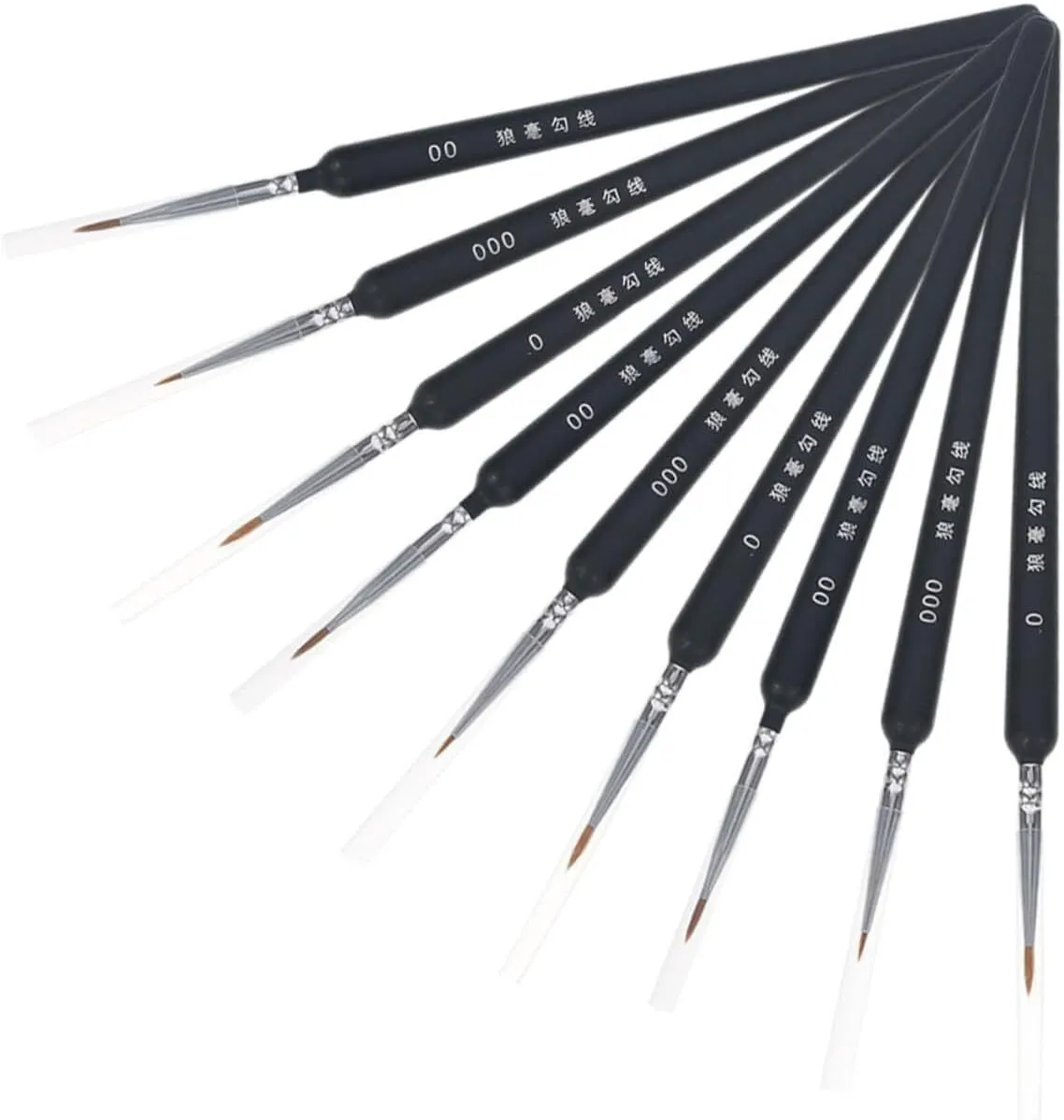 9 Pcs Ergonomic Watercolor Brushes for Convenient Household Painting