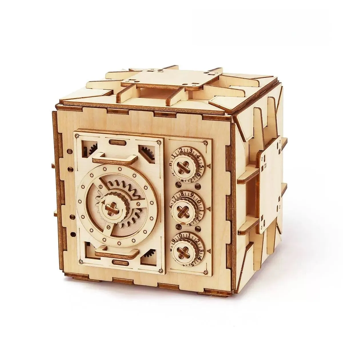 3D Wooden Safe Locker Box Puzzle DIY Kit