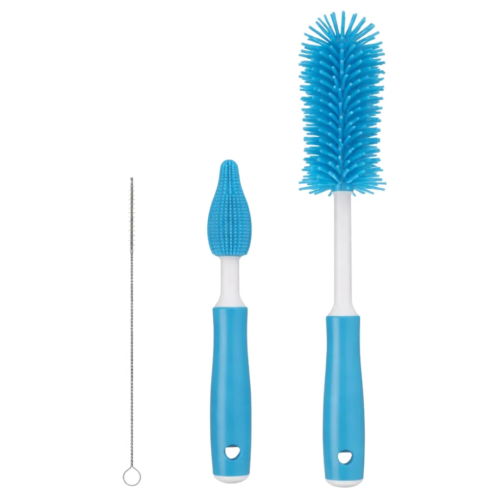 3 Piece - Bottle Brush Cleaning Set - Blue