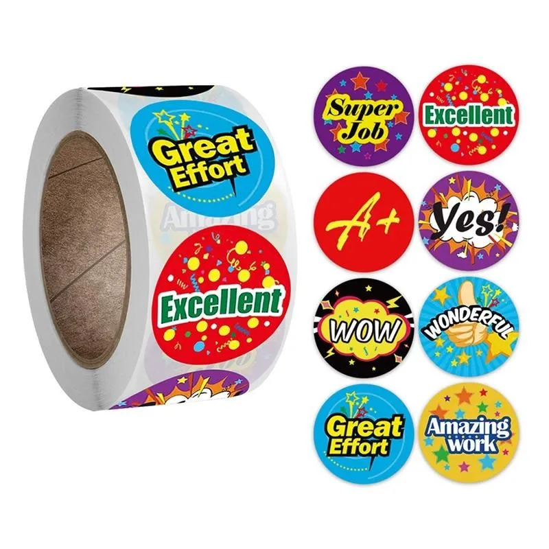 BasicX Kids Reward Stickers, 2.5cm Round Office Stationery Seals, 60g
