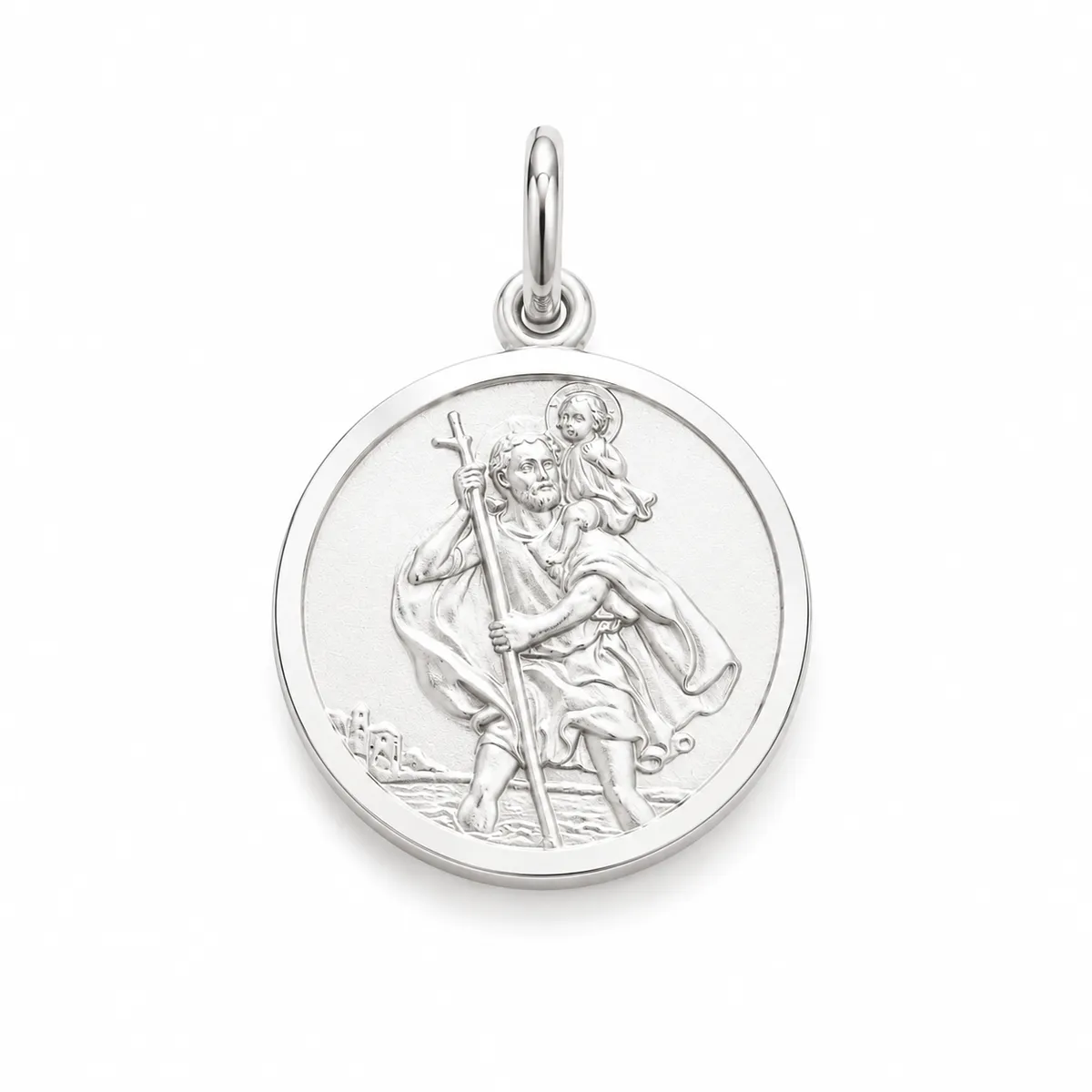 18mm Saint Christopher Sterling Silver Pendant