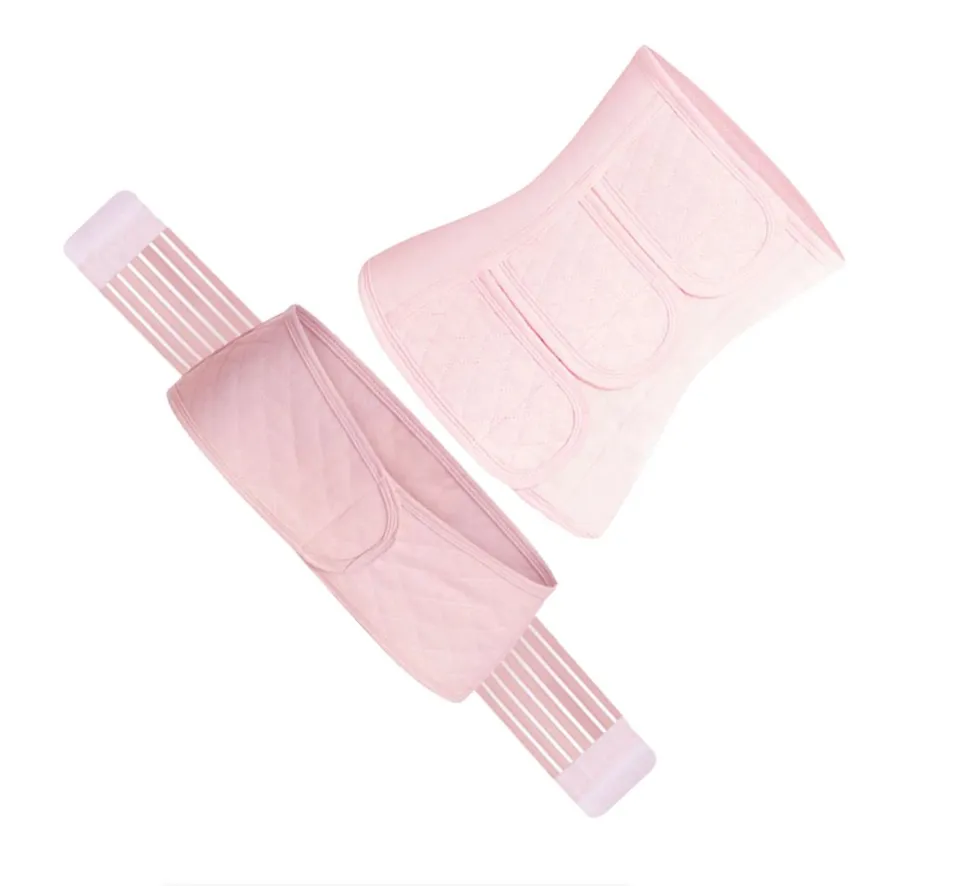 2-in-1 Postpartum Belt Body Recovery Shapewear Belly Belt (Size: XL) - Pink