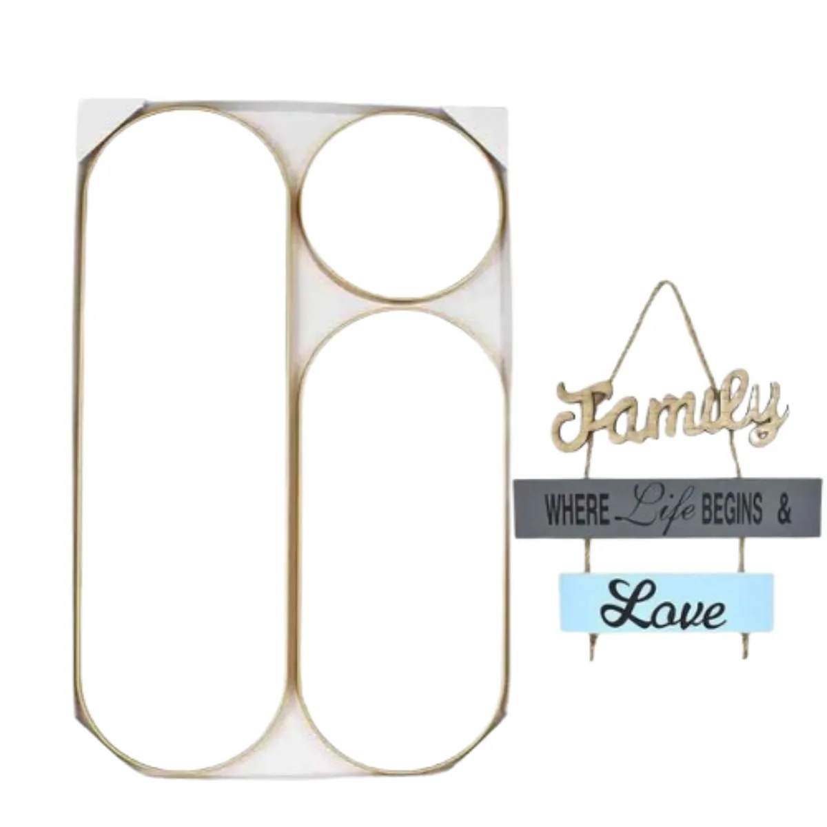 Luxury Reflections - Set of 3 Gold Mirrors for Wall and Floor Display