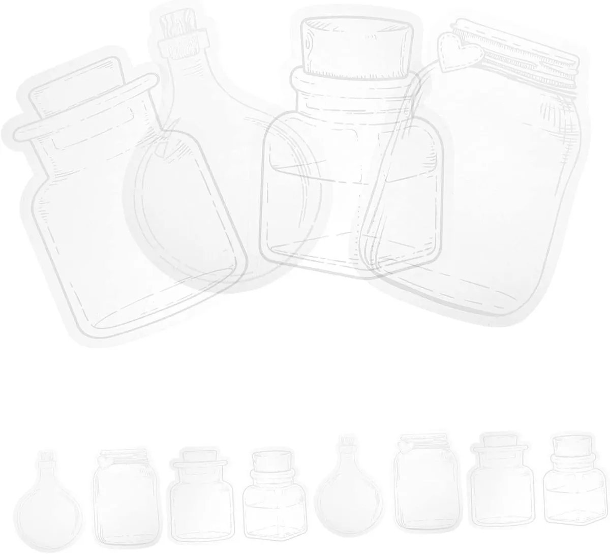 20pcs Jar-Shaped Art Stickers for Scrapbooking and Planner Decor Durable