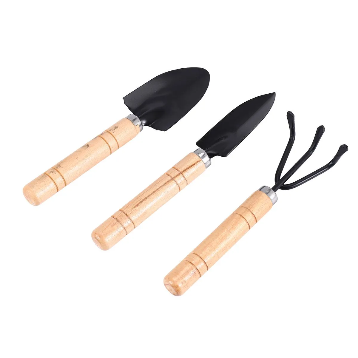 Set of 3 Mini Garden Tool Hand Planting Tools Small Shovel Rake Spade
