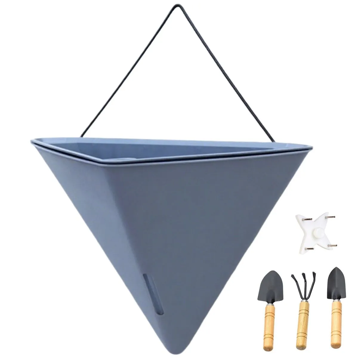 Hanging Planters Self Watering Flower Pots with Gardening Tools for Indoor - Grey