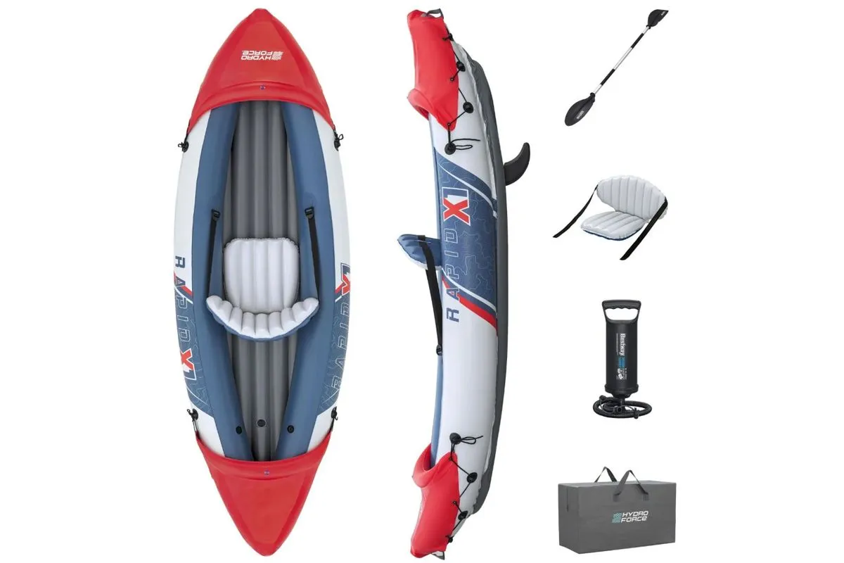X1 Inflatable Kayak Set - 1 Person Portable Kayak with Paddle