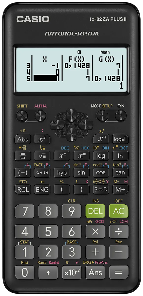 Casio FX-82ZA Plus II Scientific Calculator - Black