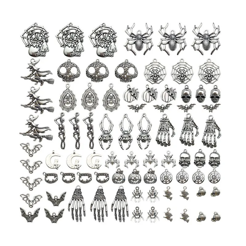 100 Piece Halloween Charms Pendants DIY Jewellery Making