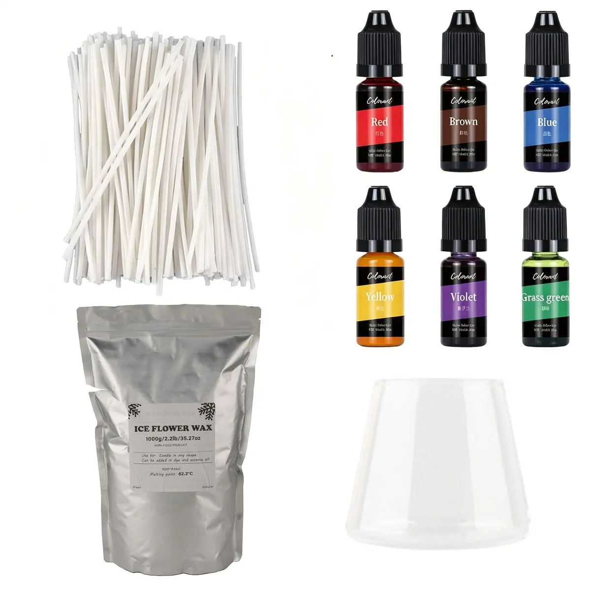 9 Pack DIY Sand Wax Candle Making Kit Ice Flower Granular Sand Wax Set