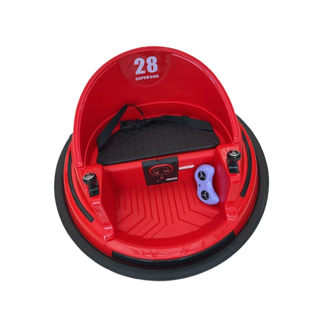 Kids Toy Electric Ride Bumper Car with Remote Control 360 Degree Rotation - Red