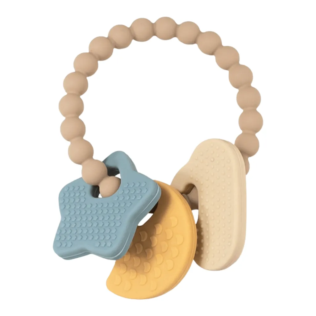 Adorable Silicone Baby Teether Ring - Multi-Colour