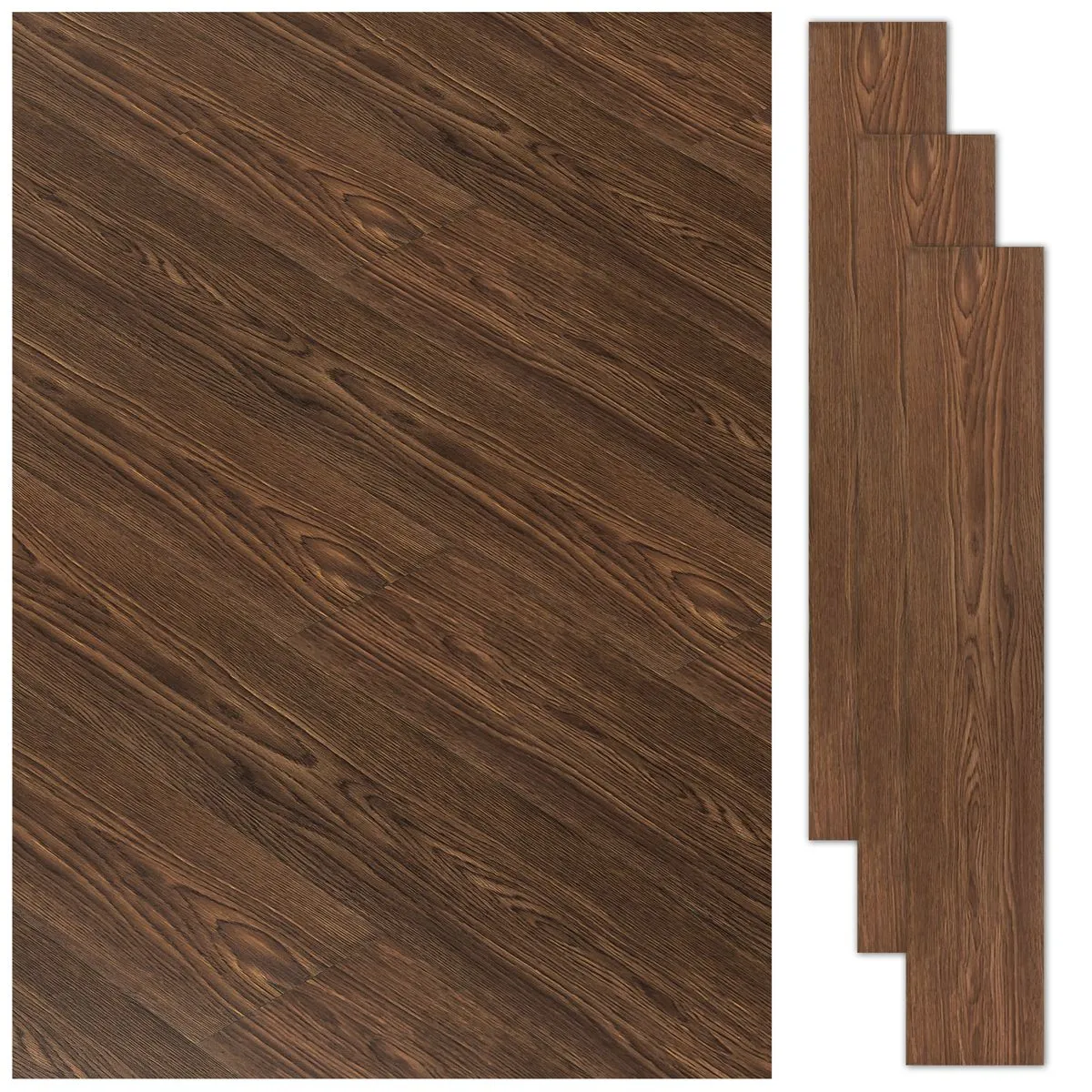 36 Piece Peel and Stick Floor Tiles 5SQM Floor Sticker Tiles 91.4x15.2cm - Brown